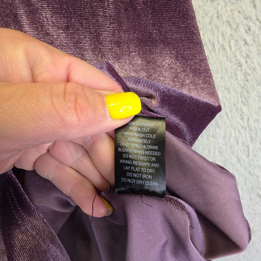 Y2K Whimsigoth Velvet Dress Womens L Purple Fairy Coquette Festival Mini Glam - Picture 15 of 16